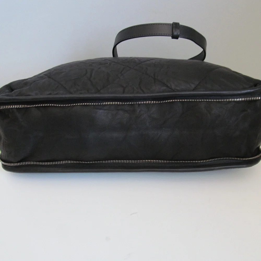 Lanvin Amalia Black Quilted Silky Soft Lambskin Leather Tote Large Handbag